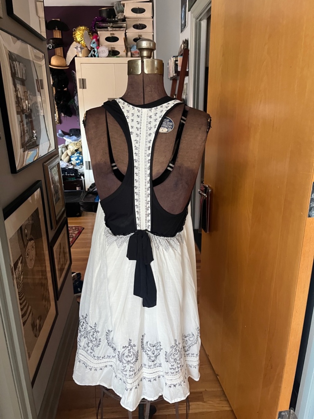 White Embroidered Sleeveless Sundress